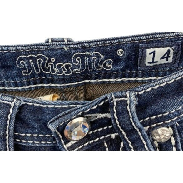 Miss Me Girls Embellished Bootcut Jeans Size 14