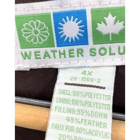 Weather Solutions Brown Hooded Winter Coat 4X