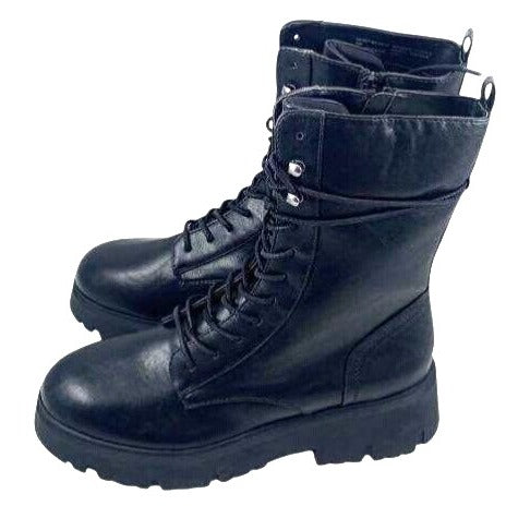 Madden Girl Maisey Black Lace-Up Combat Boots Size 10 NWB