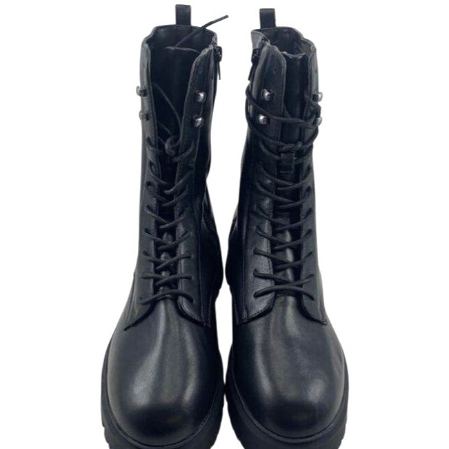 Madden Girl Maisey Black Lace-Up Combat Boots Size 10 NWB