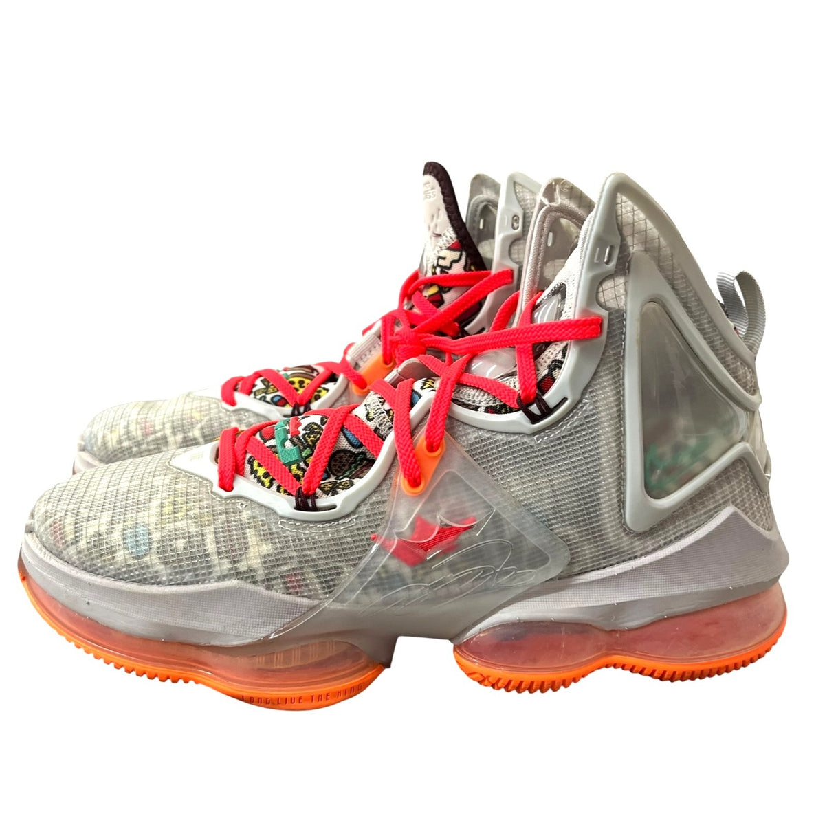 Men's Nike LeBron 19 "Fast Food" Grey Fog & Total Orange Colorway Size 9.5