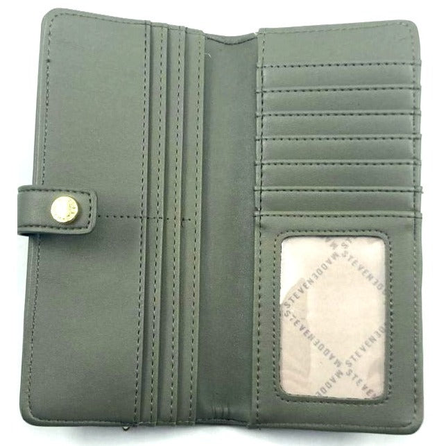 Steve Madden Green Bifold Womens Wallet W/ Gold Colored Hardware