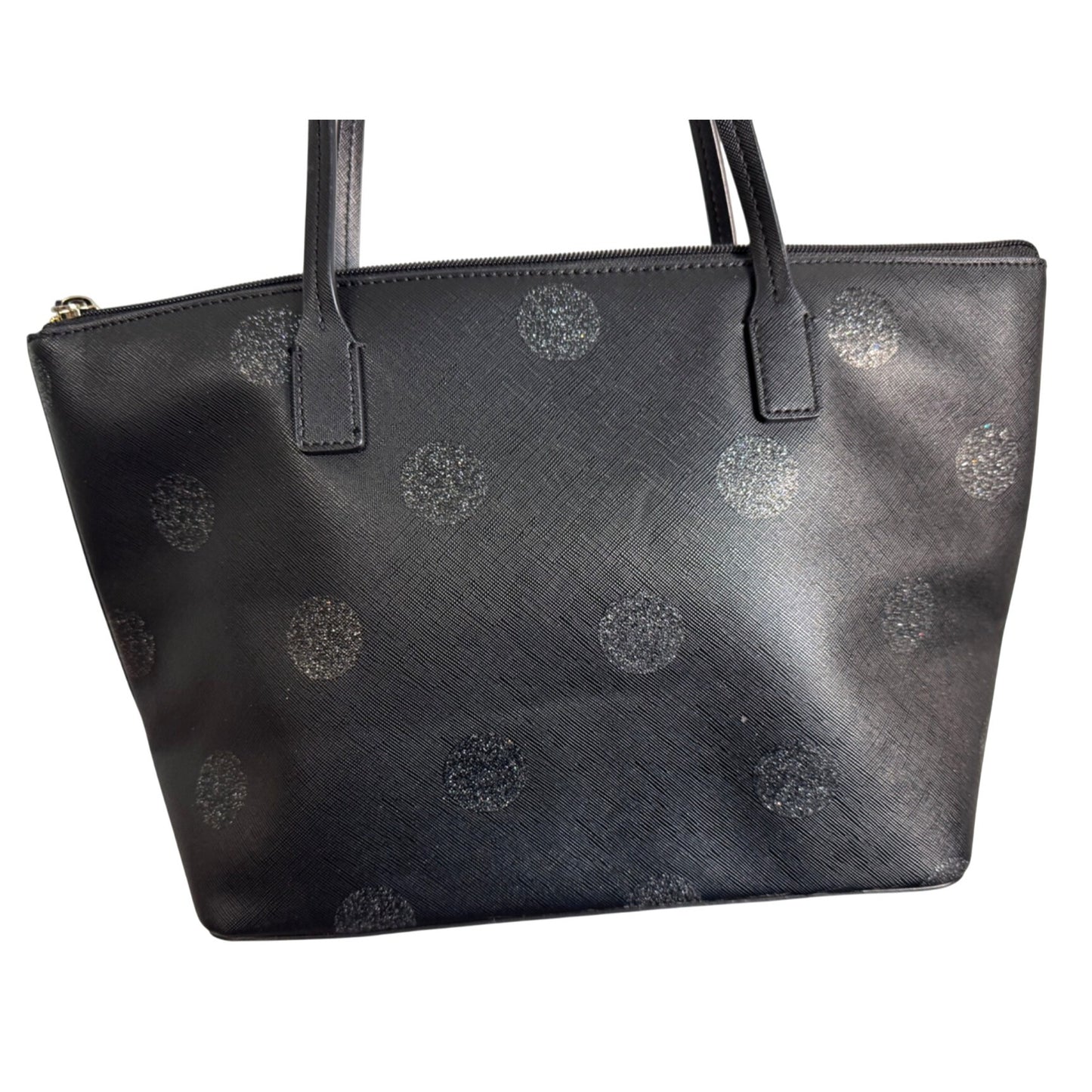 Kate Spade New York Black Glitter Polka Dot Tote Bag