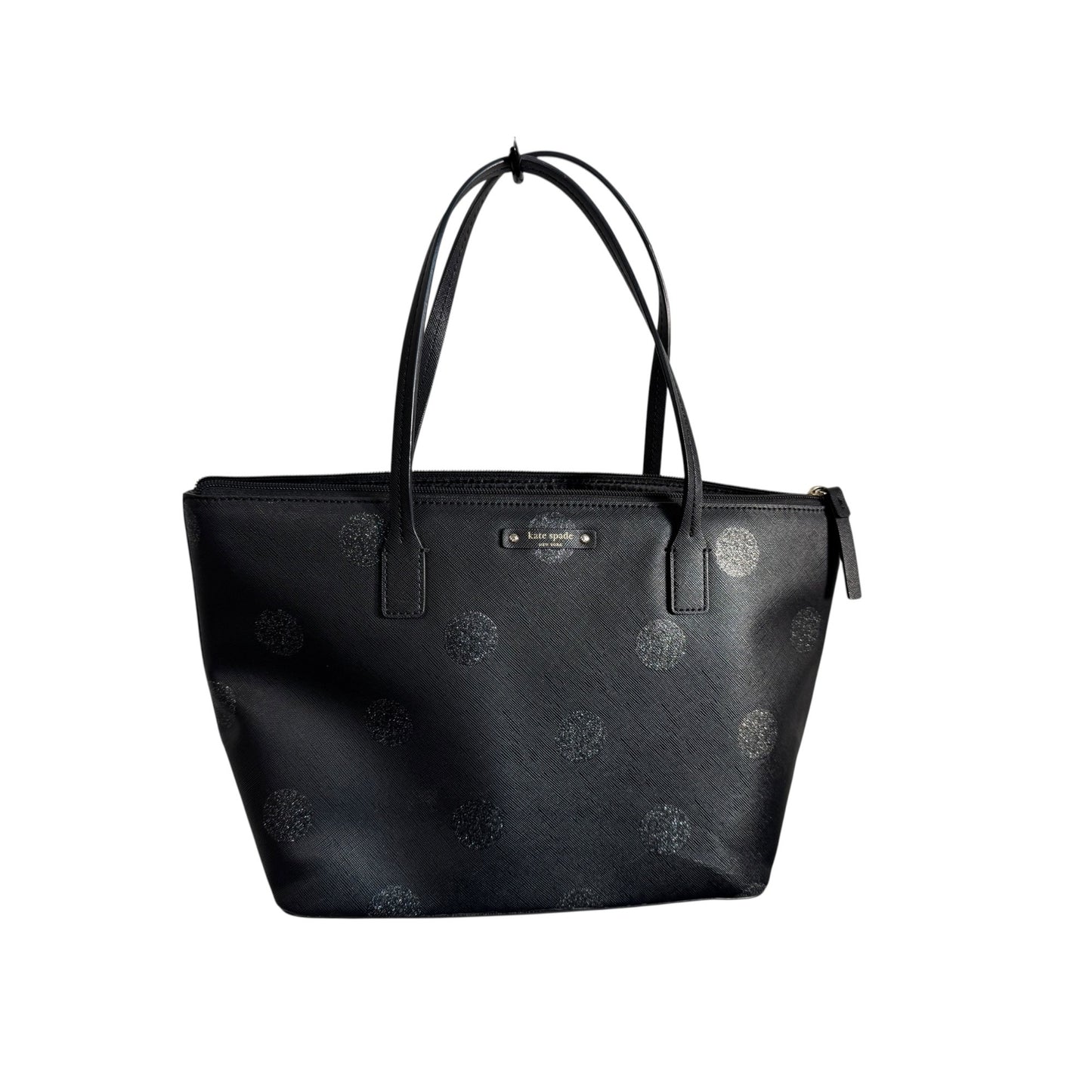 Kate Spade New York Black Glitter Polka Dot Tote Bag