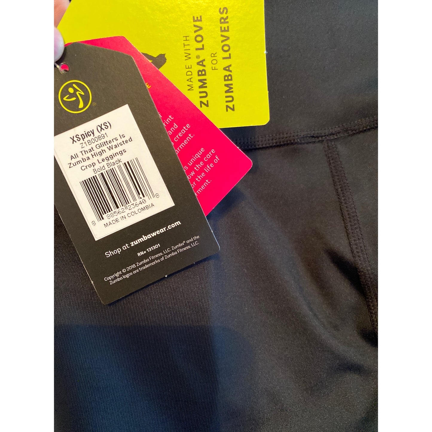 NWT Size XS All That Glitters Is Zumba High Waisted Crop Leggings