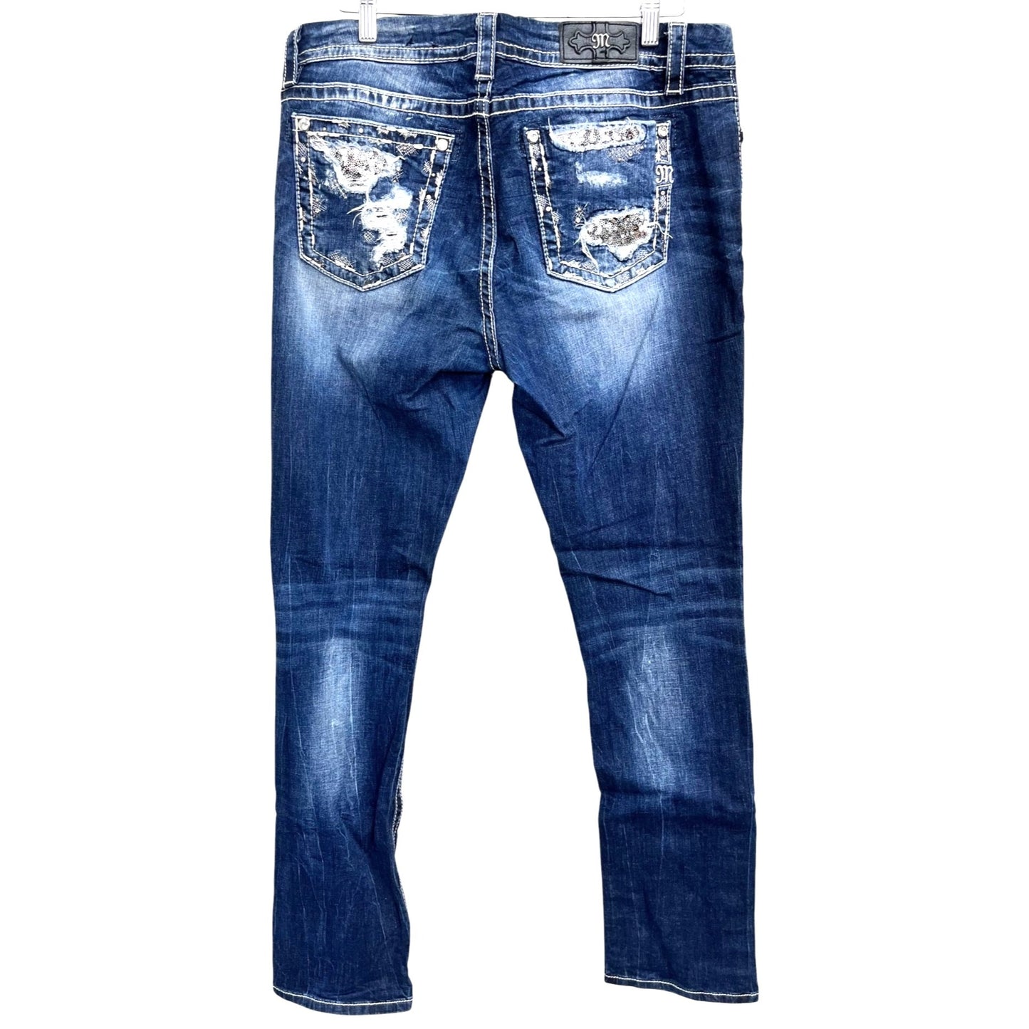 Miss Me Mid-Rise Easy Straight Blue Jeans Size 32