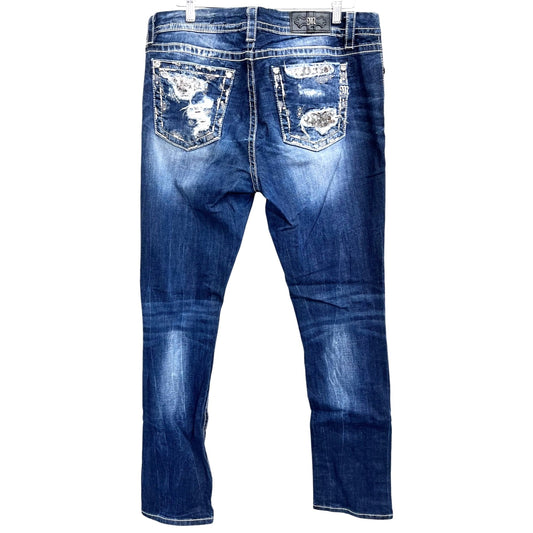 Miss Me Mid-Rise Easy Straight Blue Jeans Size 32