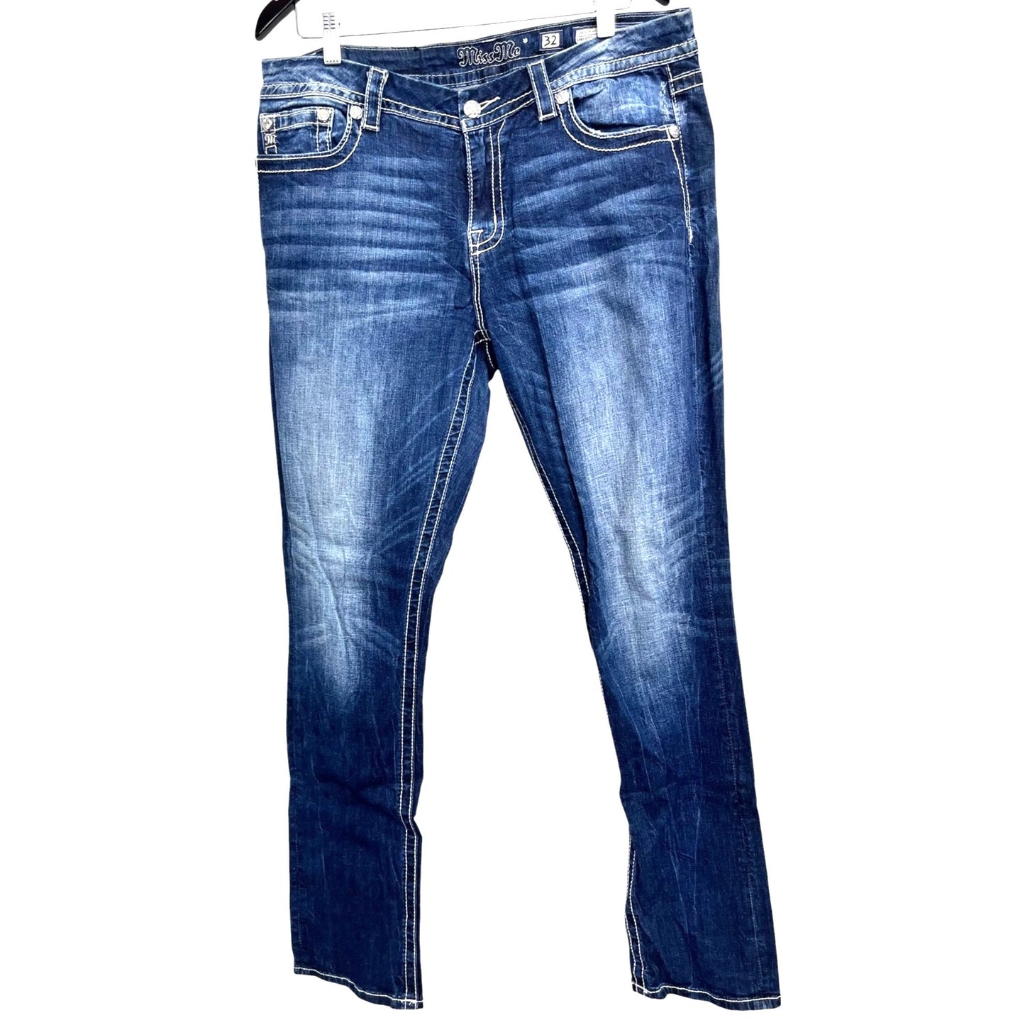 Miss Me Mid-Rise Easy Straight Blue Jeans Size 32
