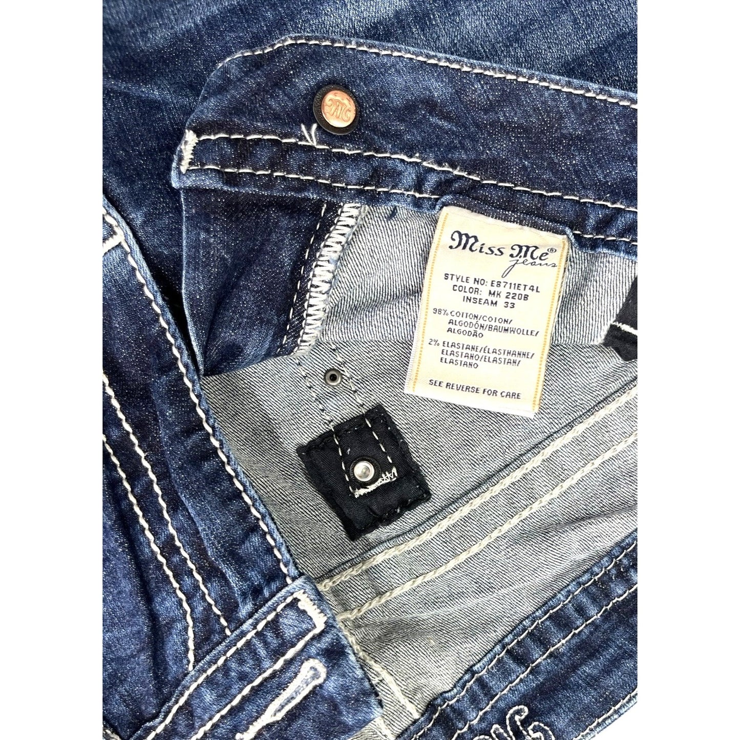 Miss Me Mid-Rise Easy Straight Blue Jeans Size 32