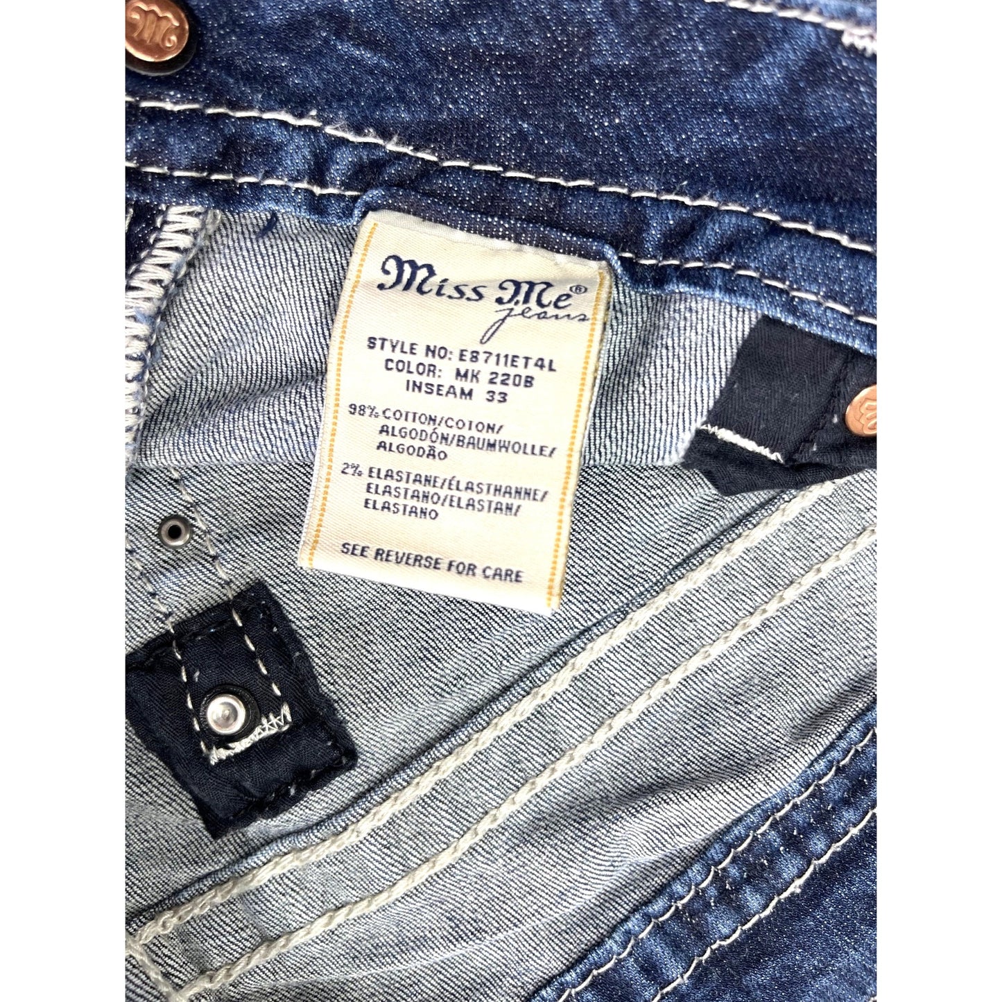 Miss Me Mid-Rise Easy Straight Blue Jeans Size 32