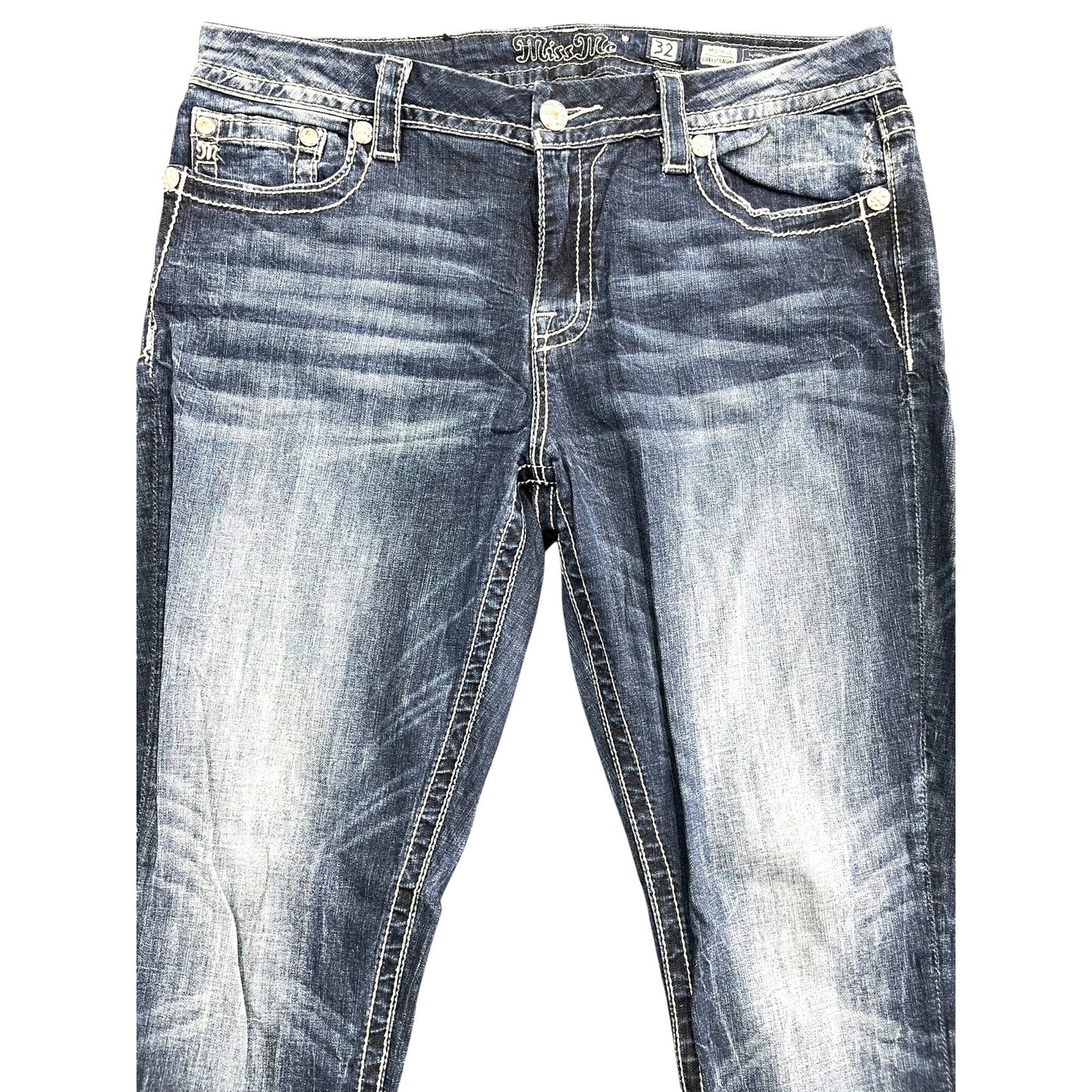 Miss Me Mid-Rise Easy Straight Blue Jeans Size 32