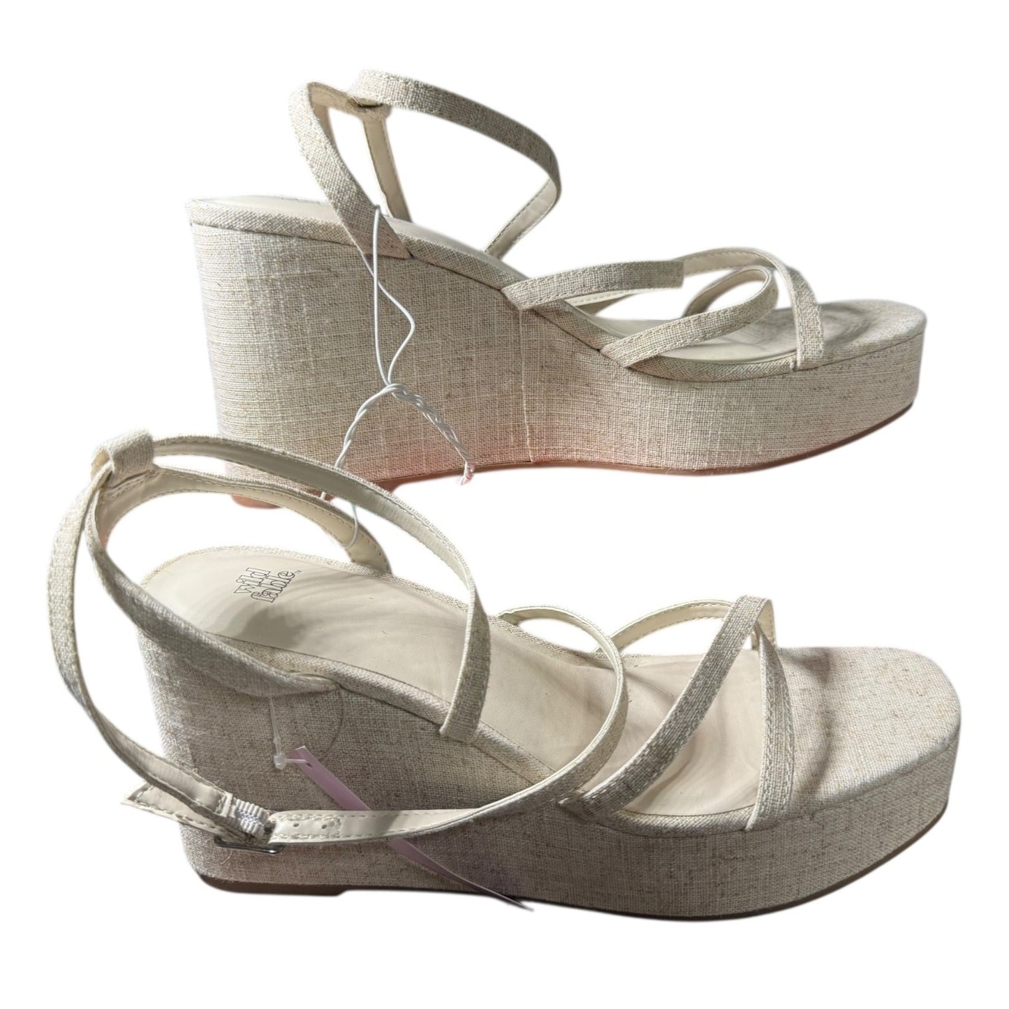 Wild Fable Women’s Beige Strappy Wedge Sandals NWOT Size 11
