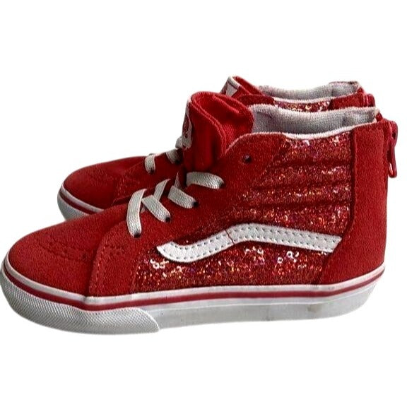 Van's Toddler Girl Size 10 Red Sneakers Casual Shoe
