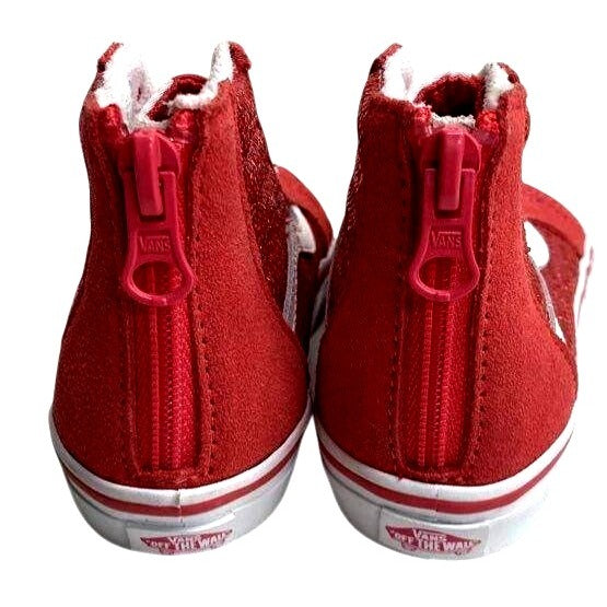 Van's Toddler Girl Size 10 Red Sneakers Casual Shoe