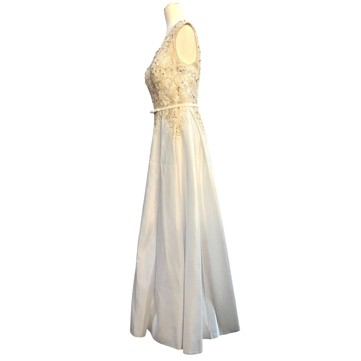 JJs House Ivory Lace Beaded Bodice Chiffon A-Line Wedding Dress