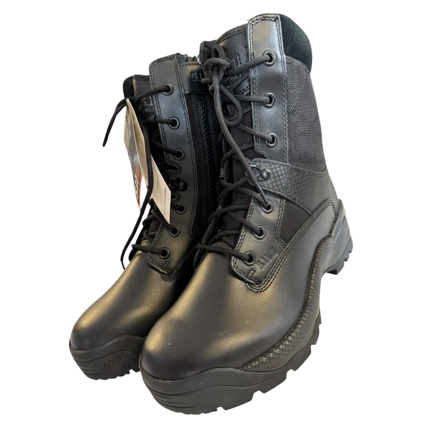 5.11 A.T.A.C. 8" Side Zip Black Leather & Nylon Tactical Boots Womens 7.5 US