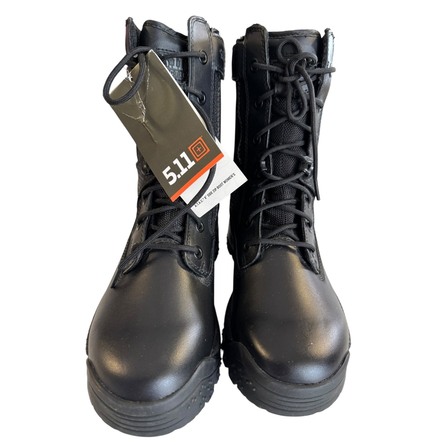 5.11 A.T.A.C. 8" Side Zip Black Leather & Nylon Tactical Boots Womens 7.5 US