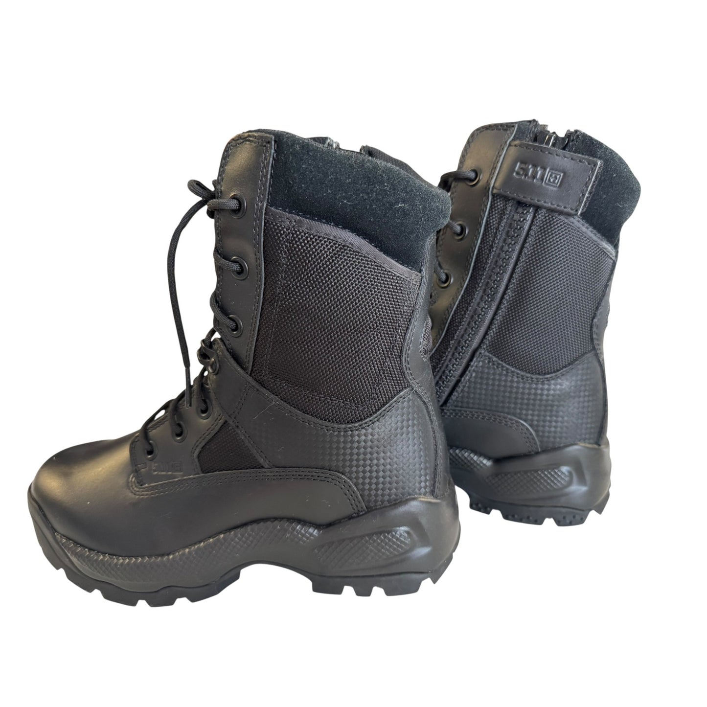 5.11 A.T.A.C. 8" Side Zip Black Leather & Nylon Tactical Boots Womens 7.5 US