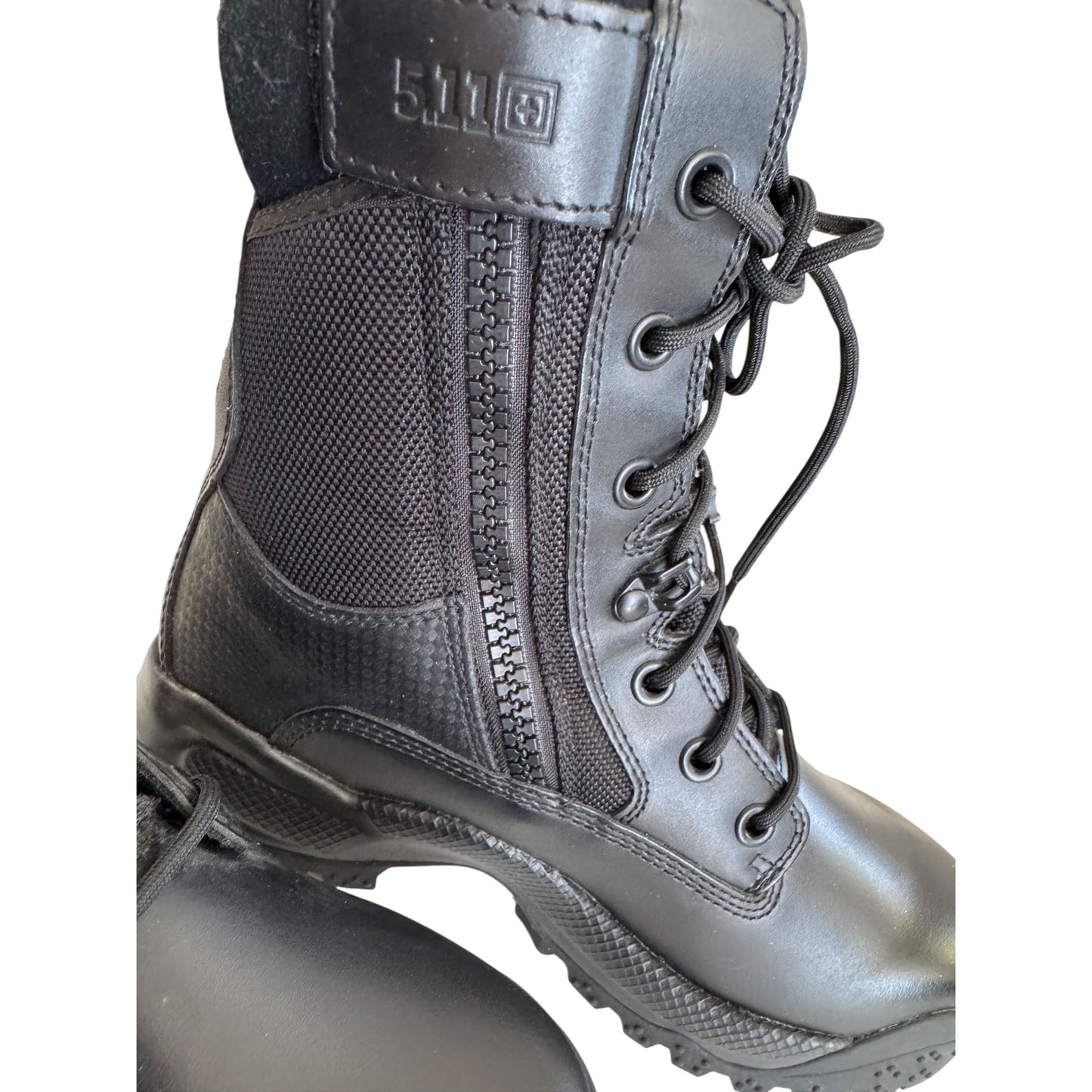 5.11 A.T.A.C. 8" Side Zip Black Leather & Nylon Tactical Boots Womens 7.5 US