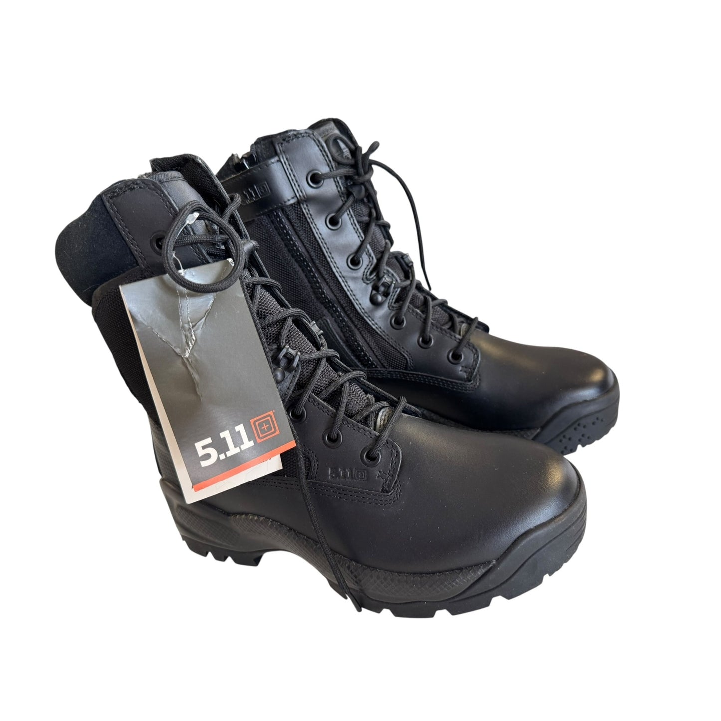 5.11 A.T.A.C. 8" Side Zip Black Leather & Nylon Tactical Boots Womens 7.5 US