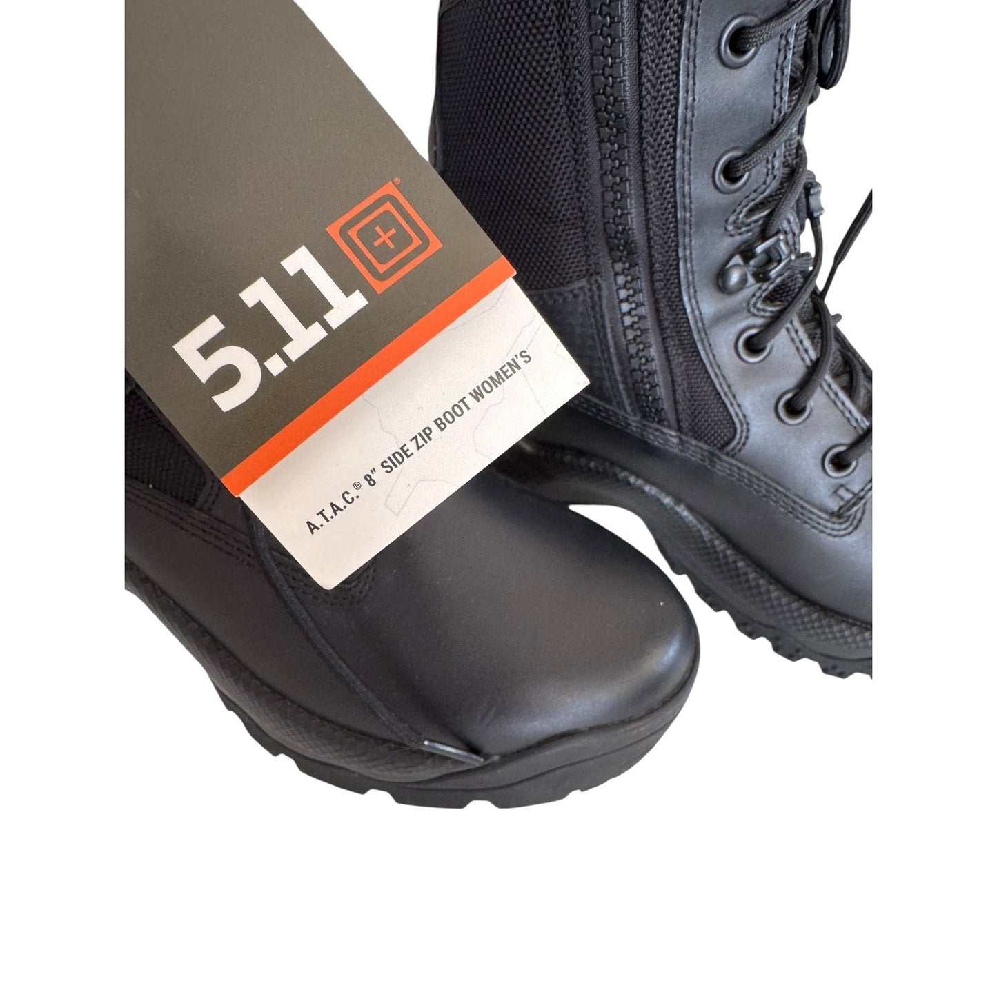 5.11 A.T.A.C. 8" Side Zip Black Leather & Nylon Tactical Boots Womens 7.5 US