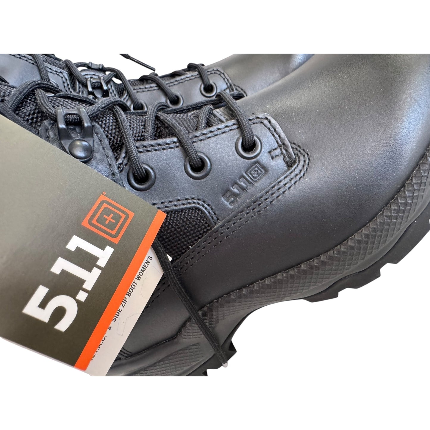 5.11 A.T.A.C. 8" Side Zip Black Leather & Nylon Tactical Boots Womens 7.5 US