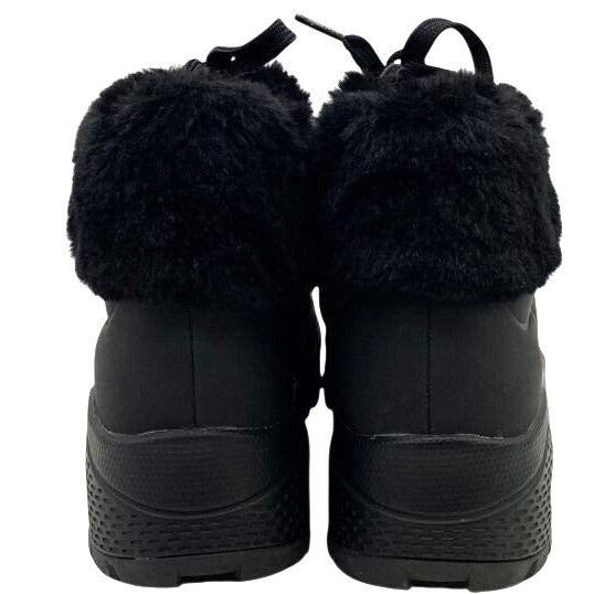 Skechers Waterproof Black Lace-Up Winter Boots Fur Lined Womens Size 9