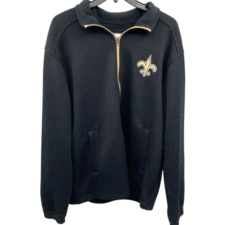 G-III Apparel Group New Orleans Saints Men's Black 1/4-Zip Pullover Jacket Size XL NFL Official Apparel