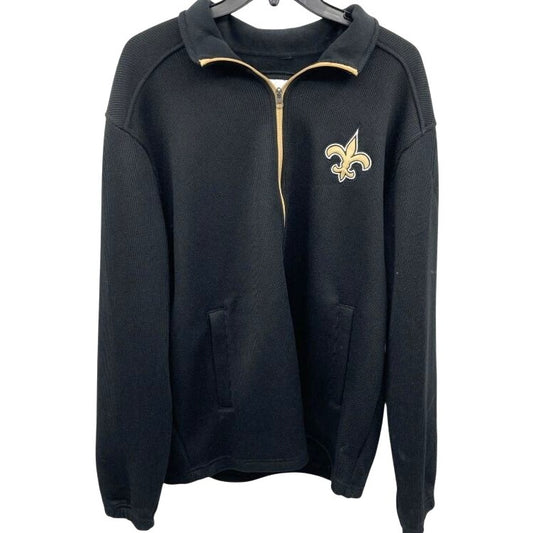G-III Apparel Group New Orleans Saints Men's Black 1/4-Zip Pullover Jacket Size XL NFL Official Apparel