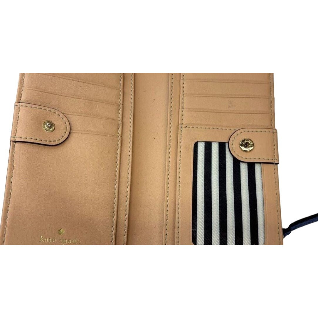 Kate Spade New York Leather Wallet With Zip Pocket & Card Slots