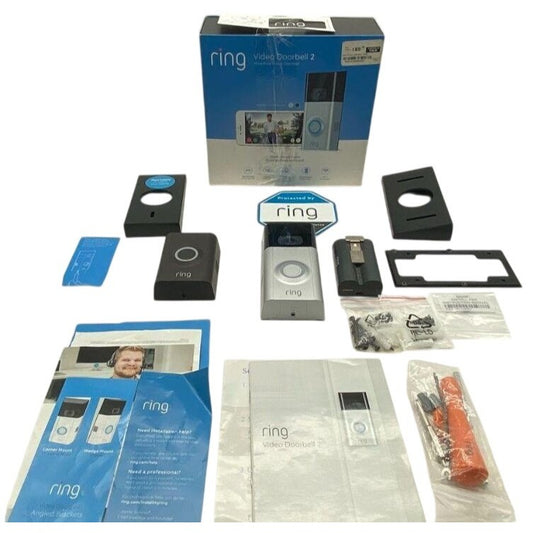 Ring Video Doorbell 2 With Battery Mounts & Accessories - Complete Kit