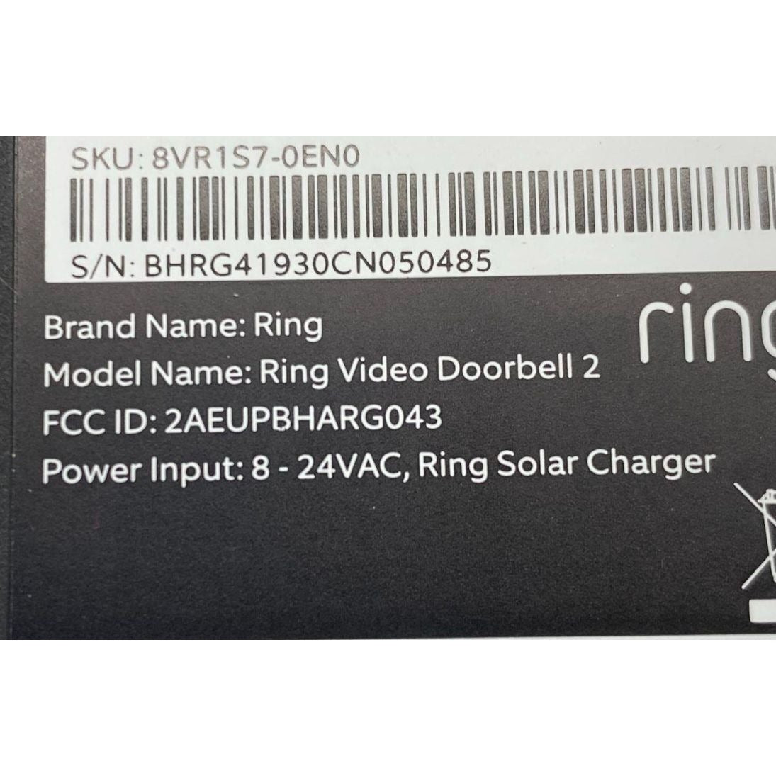 Ring Video Doorbell 2 With Battery Mounts & Accessories - Complete Kit