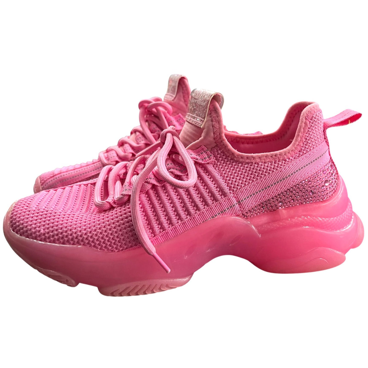 Girl's Steve Madden Maxima Rhinestone Pink Athletic Sneakers Size 5M