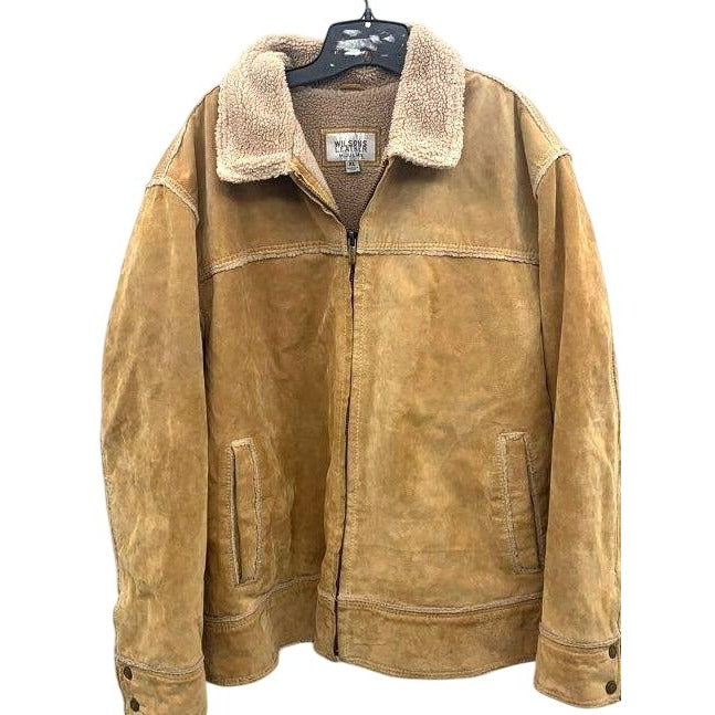 Vintage Wilsons Leather M. Julian XL Shearling-Lined Tan Suede Jacket