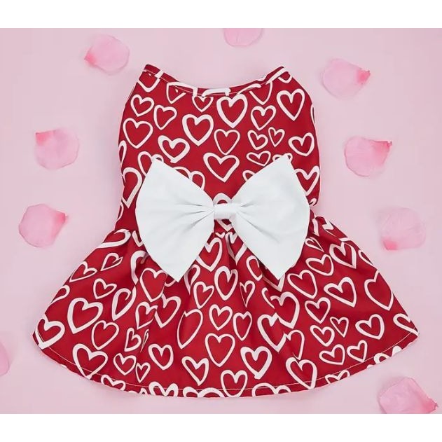 Red Heart Valentine Dog Pet Cat Dress NWOT XS