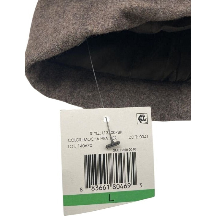 London Fog Men's Brown Wool Blend Trench Coat Size L With Plaid Lining & Scarf