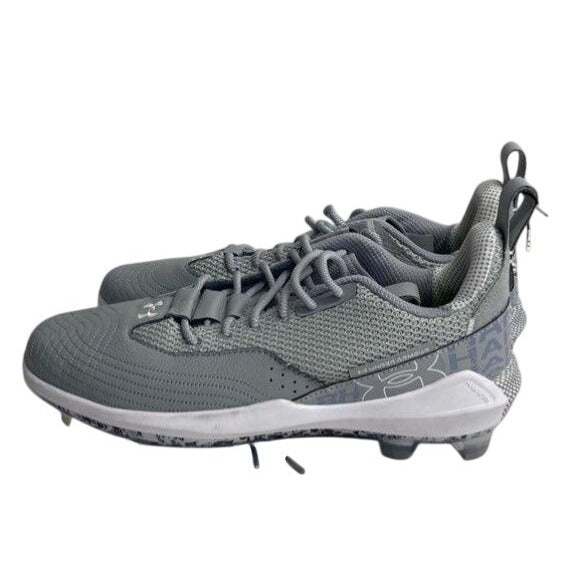 Under Armour Harper 7 Low Metal Baseball Cleats Gray & White Mens Size 10.5