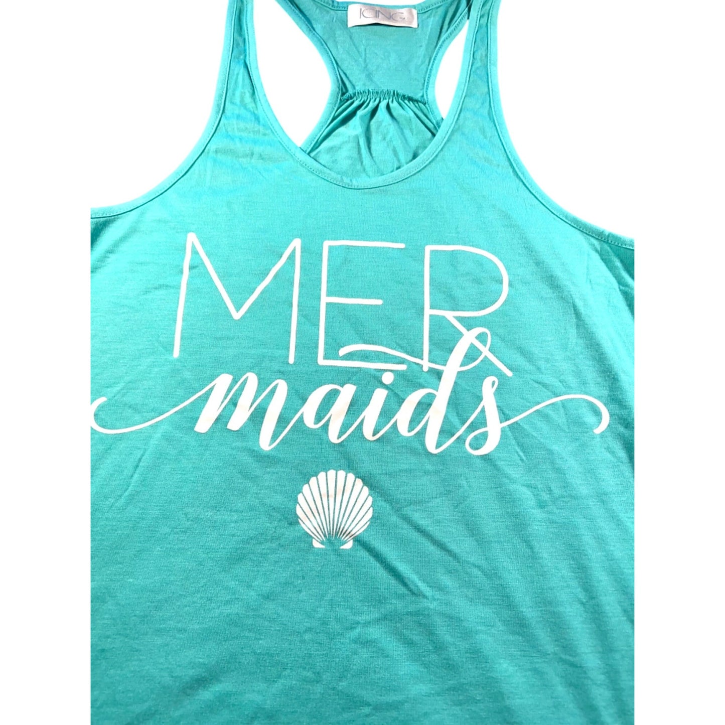 Mermaids Racerback Tank Top Turquoise L/XL By Icing