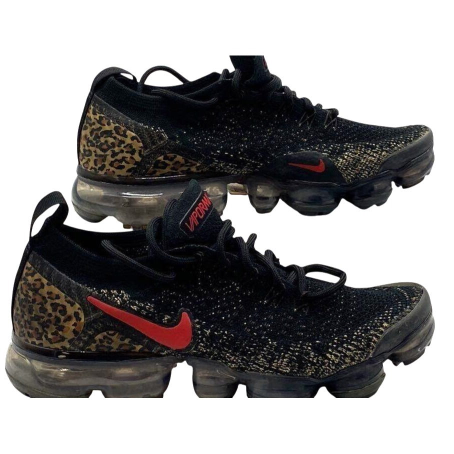 Nike Air Vapormax Flyknit 2 Black/Red Leopard Womens Shoes US 6.5