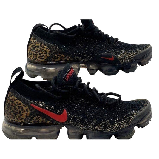 Nike Air Vapormax Flyknit 2 Black/Red Leopard Womens Shoes US 6.5