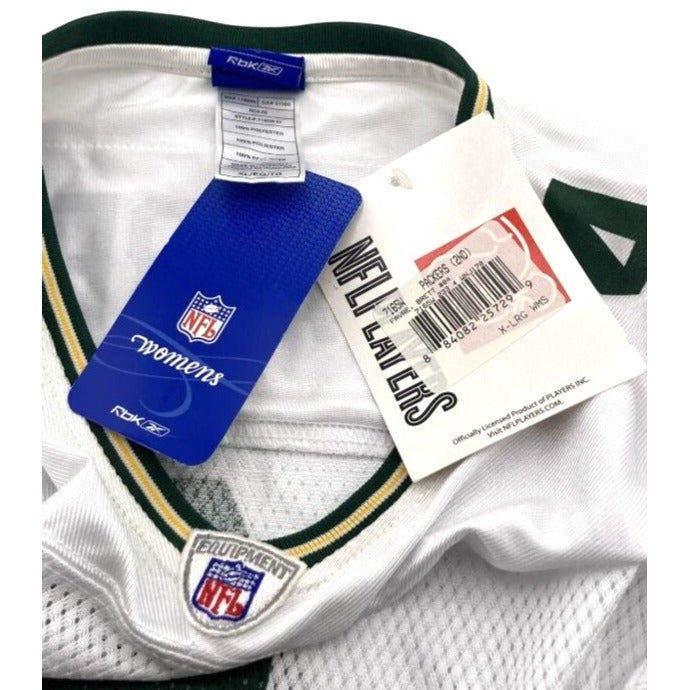 White Women's Green Bay Packers Brett Favre #4 NFL Reebok Jersey NWT XL