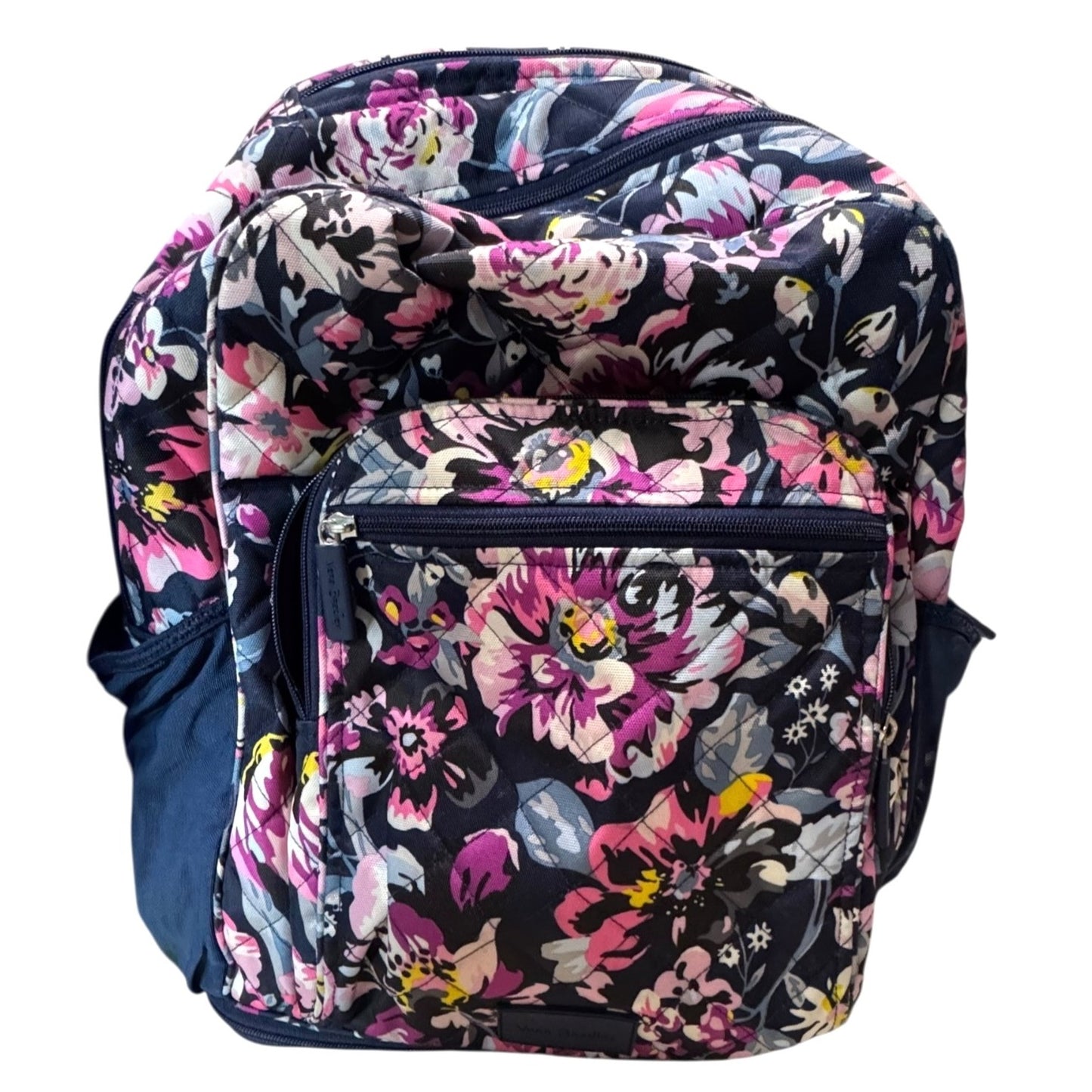 Vera Bradley Floral XL Backpack Navy & Pink With Multiple Compartments