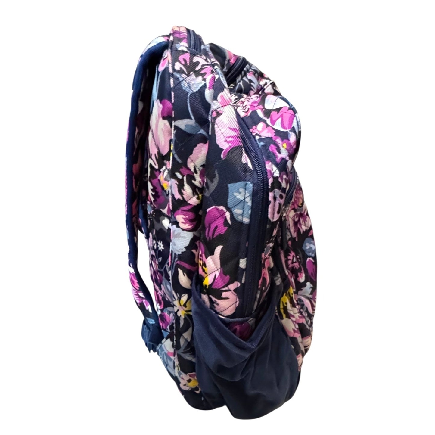 Vera Bradley Floral XL Backpack Navy & Pink With Multiple Compartments