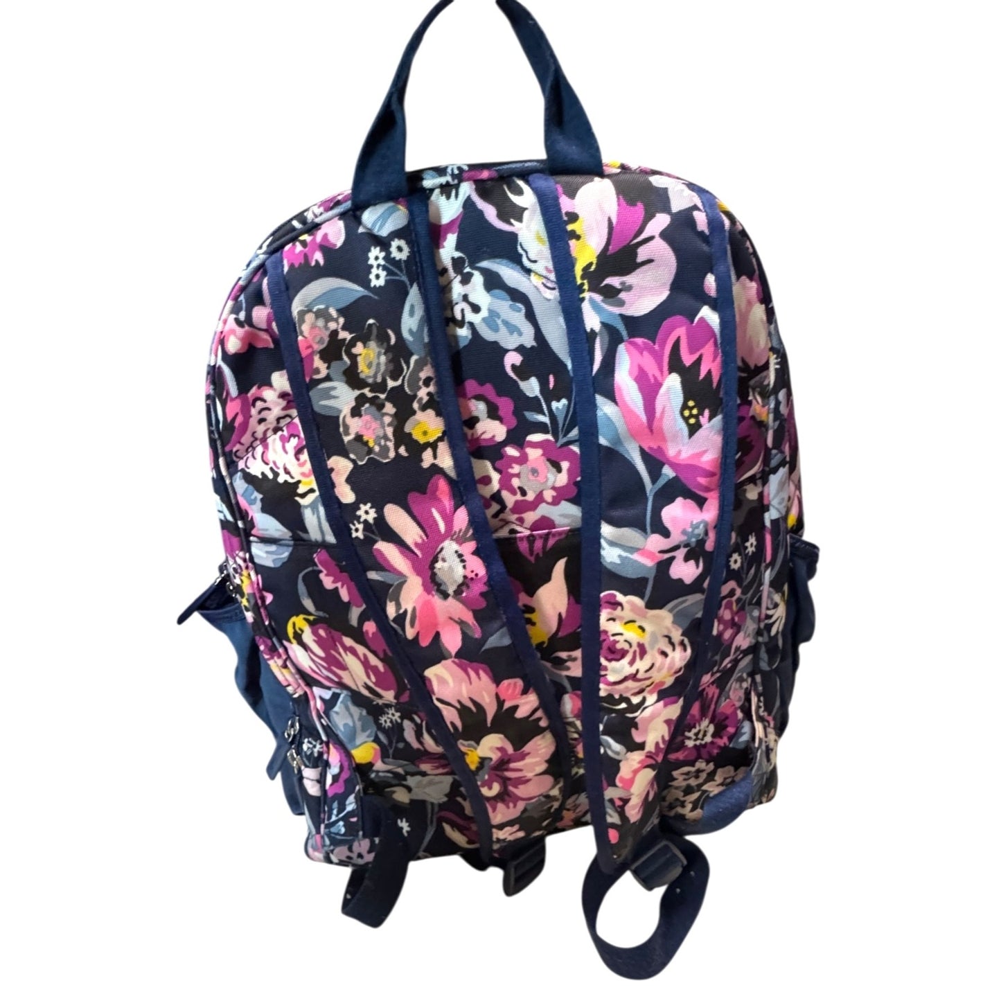 Vera Bradley Floral XL Backpack Navy & Pink With Multiple Compartments