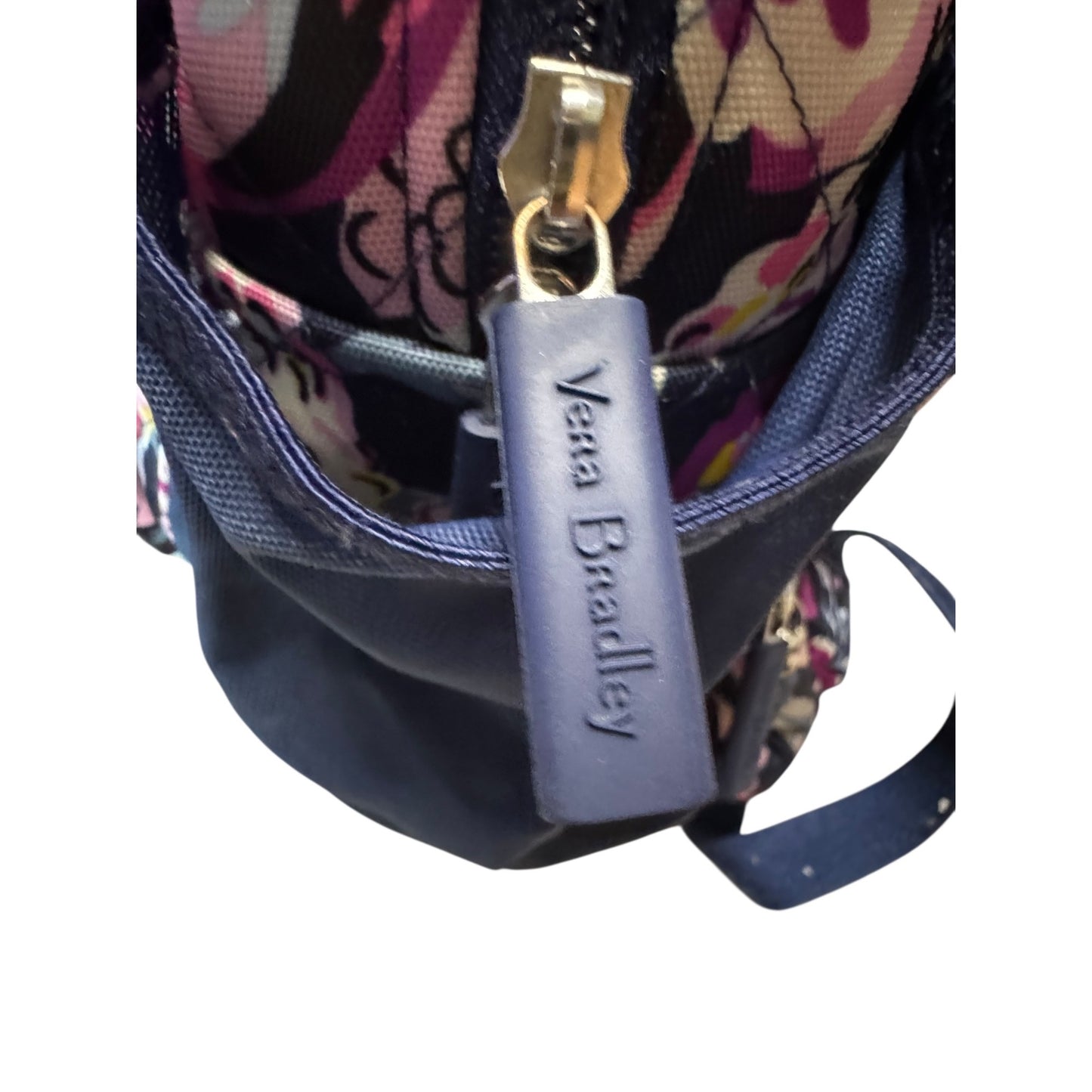 Vera Bradley Floral XL Backpack Navy & Pink With Multiple Compartments