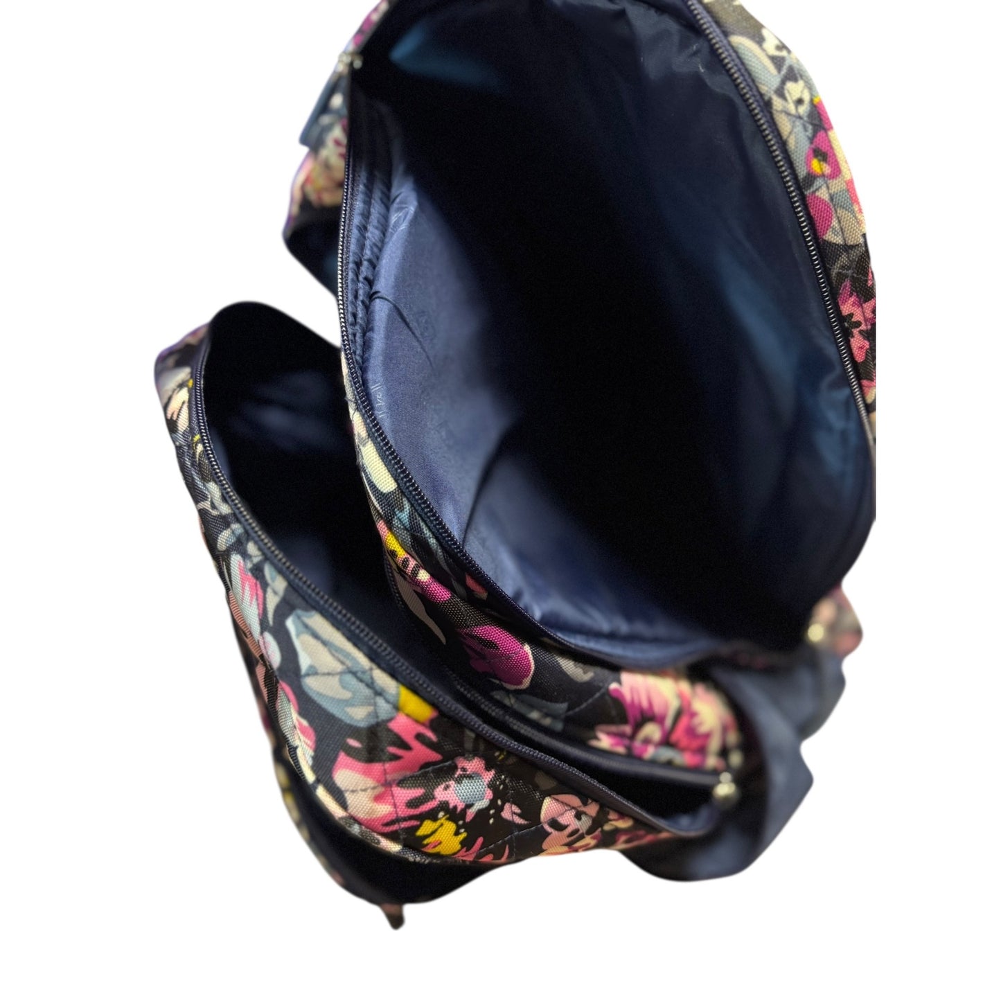 Vera Bradley Floral XL Backpack Navy & Pink With Multiple Compartments