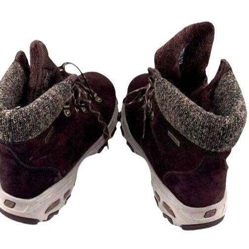 Skechers DLites Women's Brown Lace-Up Winter Boots Size 8