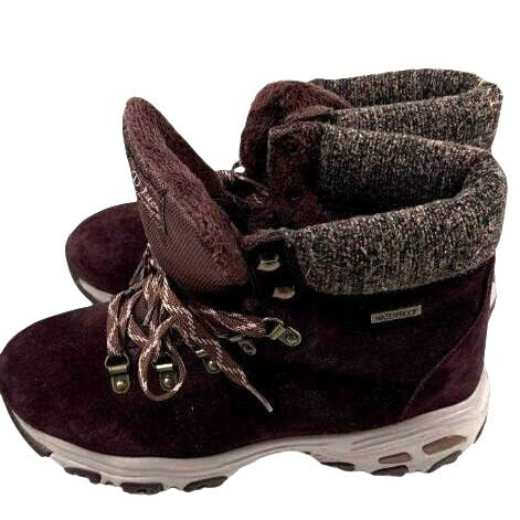 Skechers DLites Women's Brown Lace-Up Winter Boots Size 8