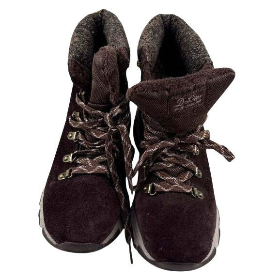 Skechers DLites Women's Brown Lace-Up Winter Boots Size 8