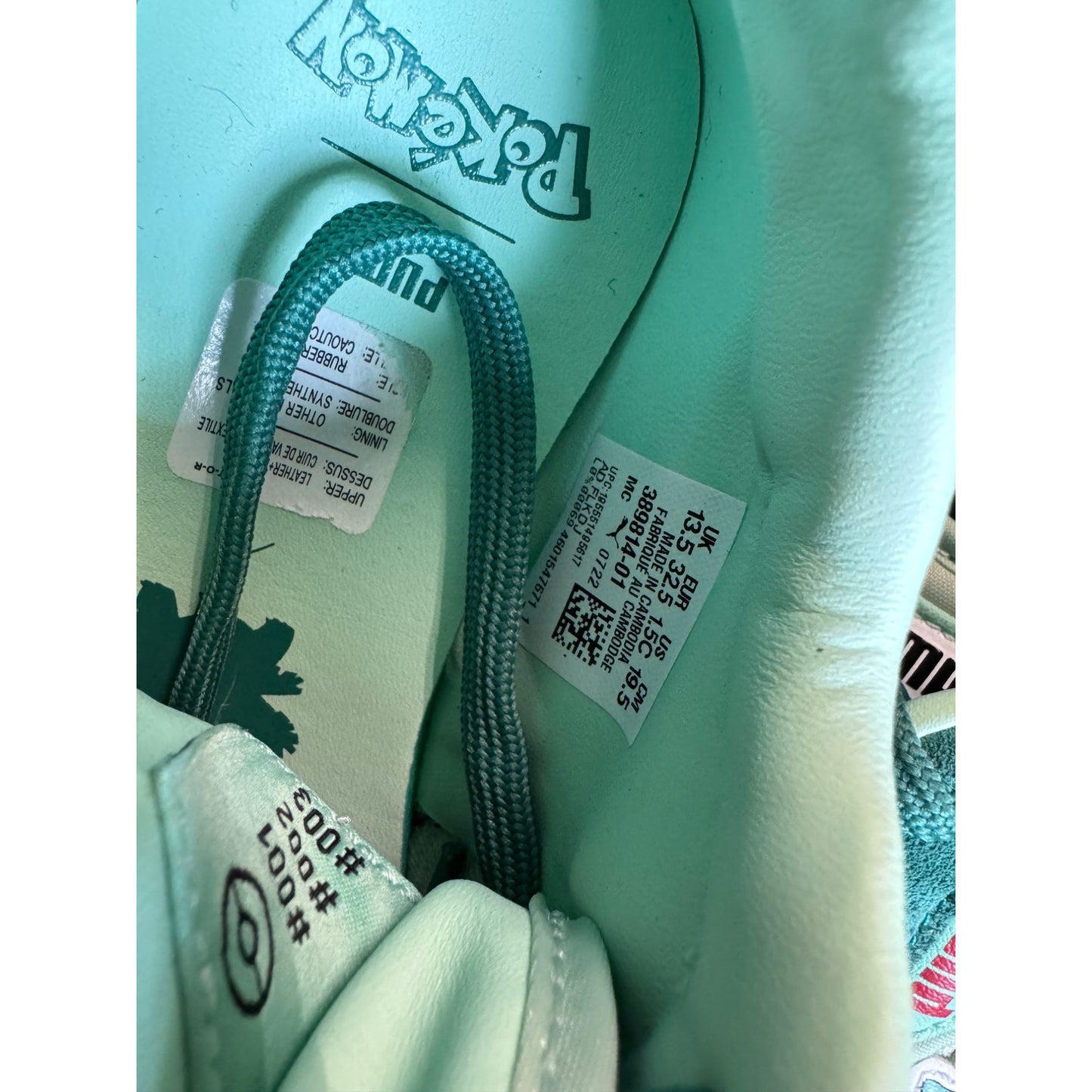 Puma X Pokémon Bulbasaur Kids Sneakers NIB Size 1.5C